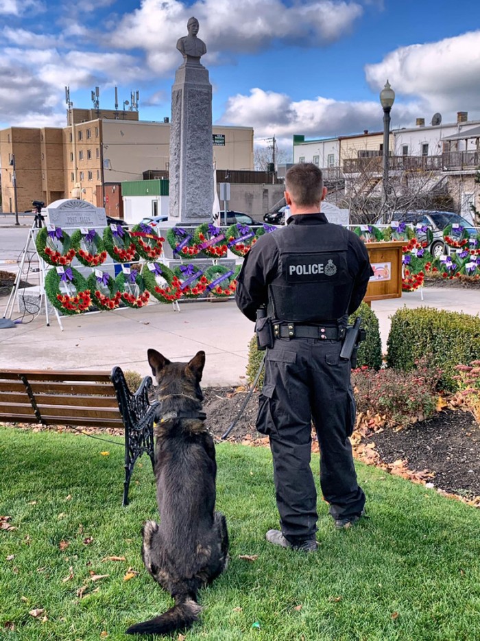 Police Constable Erik Luscombe and K9 Riker